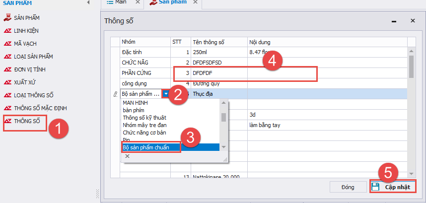 Hướng dẫn thiết lập các danh mục trong phân hệ sản phẩm của phần mềm crm